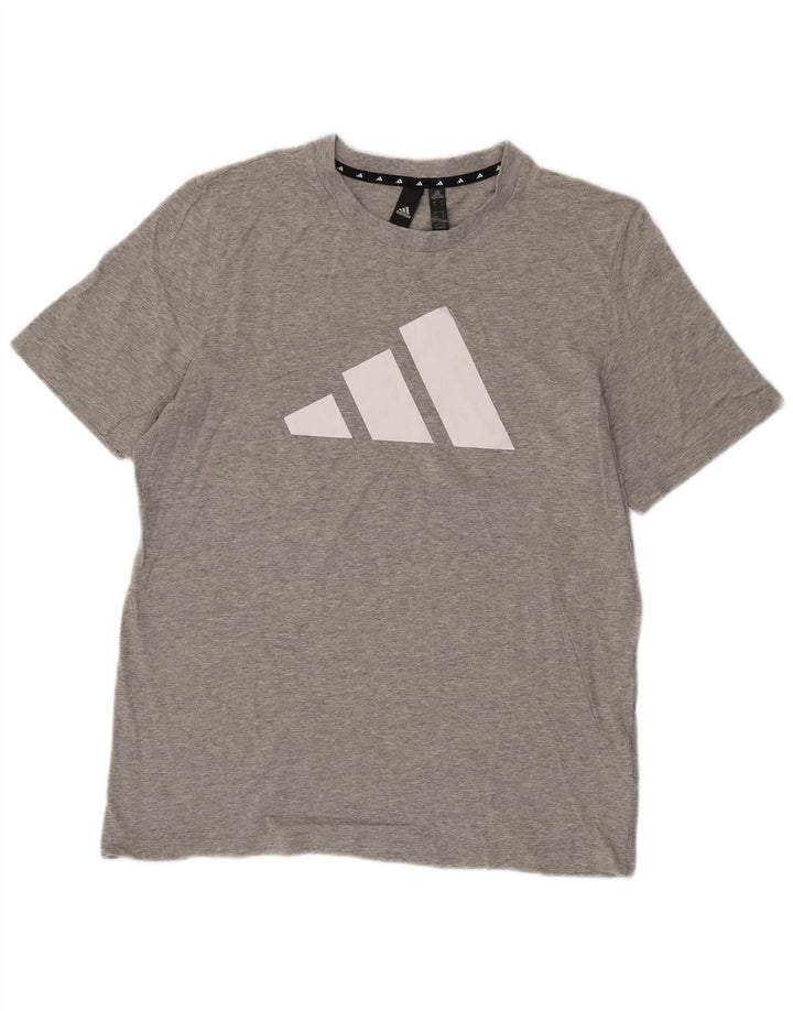 Adidas muška majica s grafičkim motivima, srednje sivi pamuk