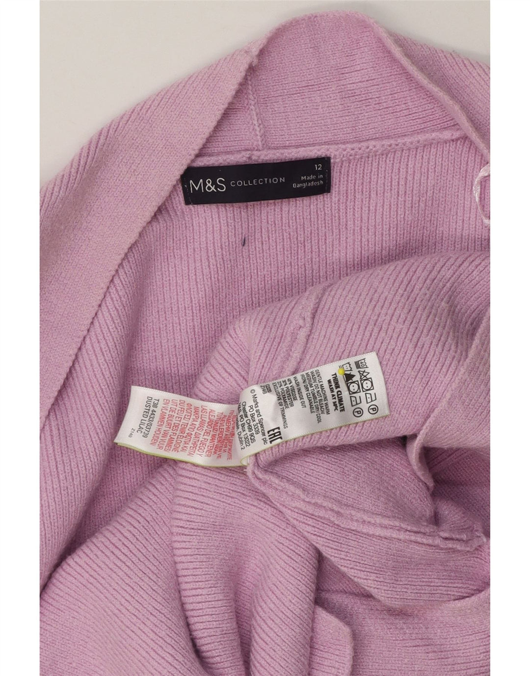 Marks & Spencer ženski dugi otvoreni kardigan pulover UK 12 srednje ružičasta
