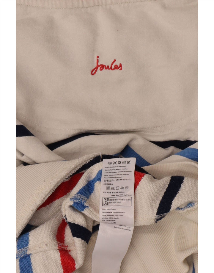 Joules Ženska prekomjerna majica s kratkim rukavima UK 14 Pamuk na srednje bijele pruge