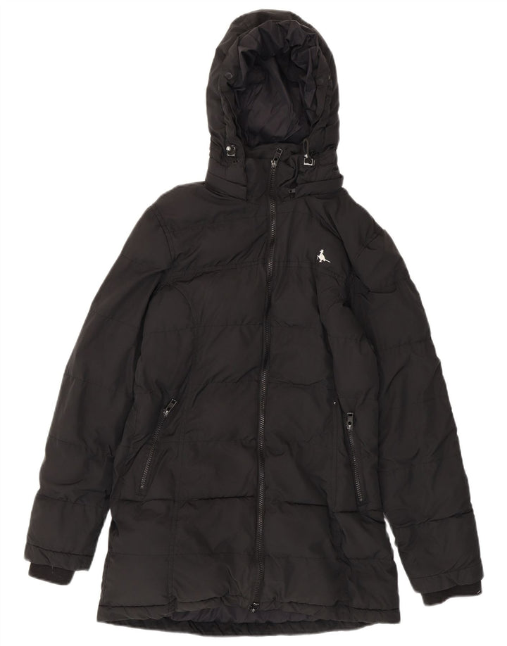 JACK WILLS Womens Hooded Padded Coat UK 8 Small Black Polyester Vintage Jack Wills and Second-Hand Jack Wills from Messina Hembry 