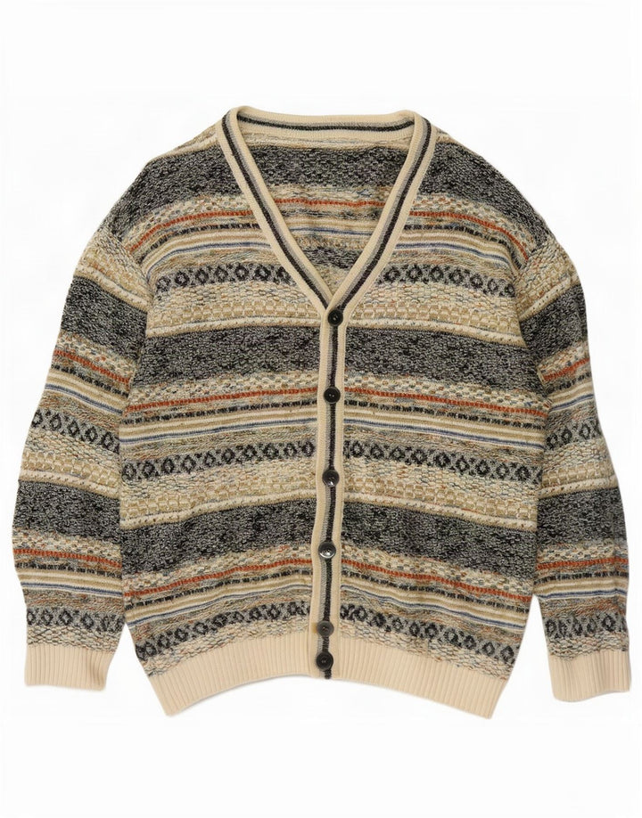 Vintage muški kardigan džemper IT 48 Srednje raznobojni Fair Isle pamuk