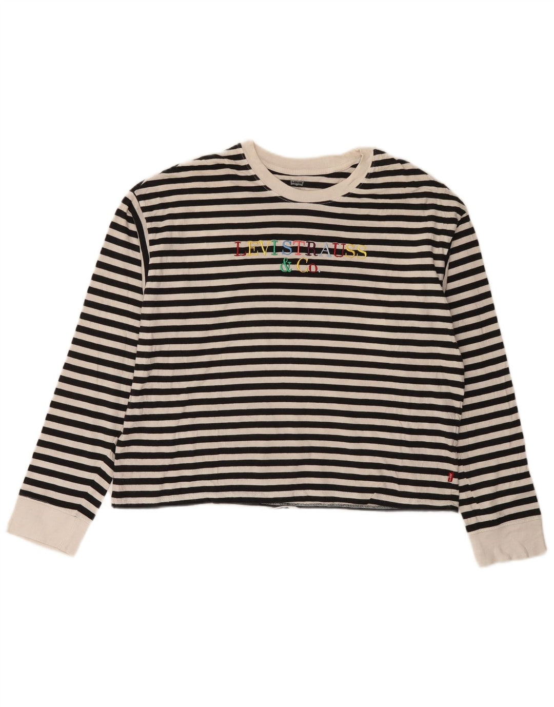 LEVI'S ženska majica dugih rukava s grafikama UK 14 srednje crne pruge