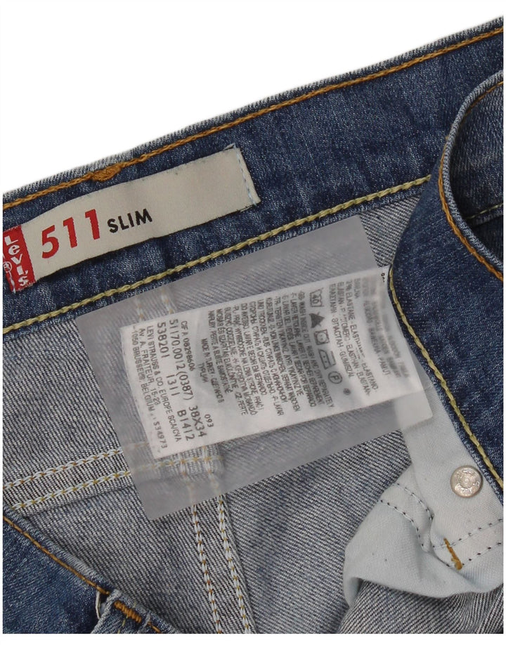 Levi's Mens 511 Slim Jeans W38 L34 Blue Cotton