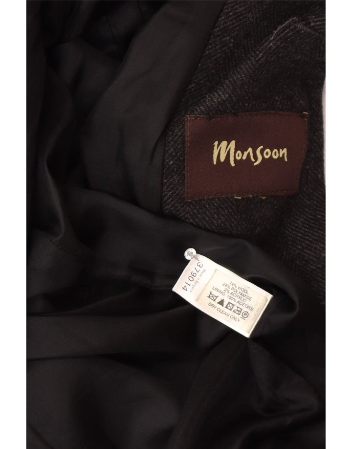 Monsoon muški kaput UK 38 srednje sivi klasik od vune riblja kost