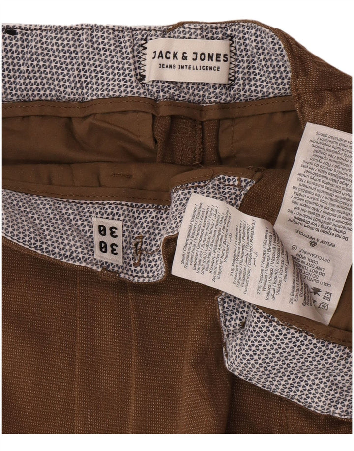 Jack & Jones muške chino hlače s klinovima W30 L23 smeđi poliester