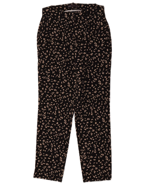 Marks & Spencer ženske chino hlače UK 8 male W26 L27 crne paisley