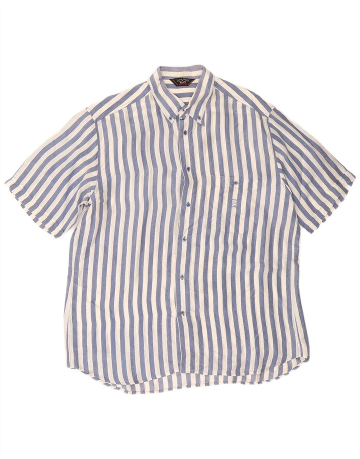 PAUL & SHARK Muška jahtaška majica kratkih rukava XL od svile na plave pruge