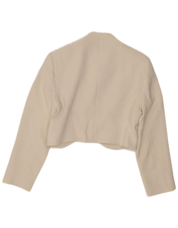 Ženska otvorena bolero jakna Karen Millen UK 10, mali bijeli acetat