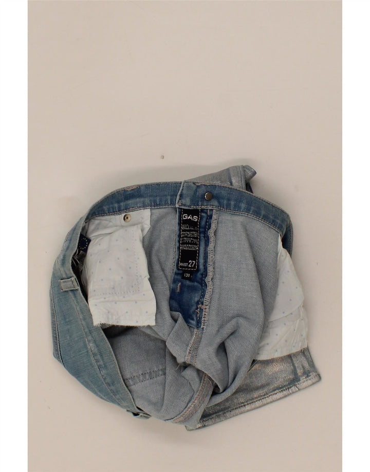 GAS Womens Slim Jeans W27 L30 Silver Colourblock Cotton Vintage Gas and Second-Hand Gas from Messina Hembry 