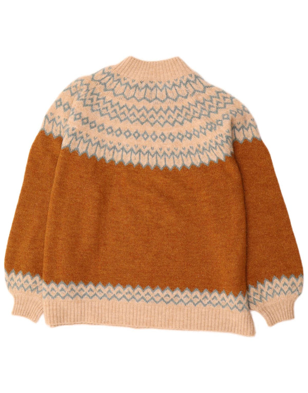 Superdry ženski džemper s kornjačevim ovratnikom UK 14 Large Brown Fair Isle
