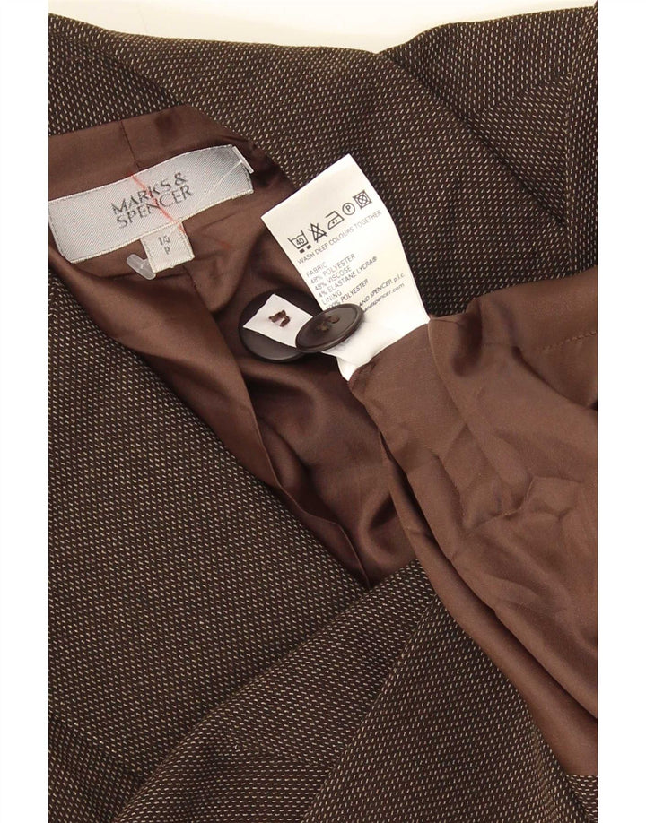 Marks & Spencer ženski sako sa 1 gumbom UK 14 Velika smeđa viskoza