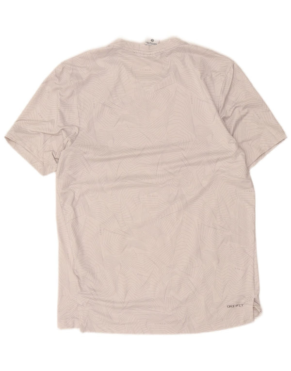 Nike Dri Fit Graphic T-Shirt Top Srednje sivi geometrijski poliester
