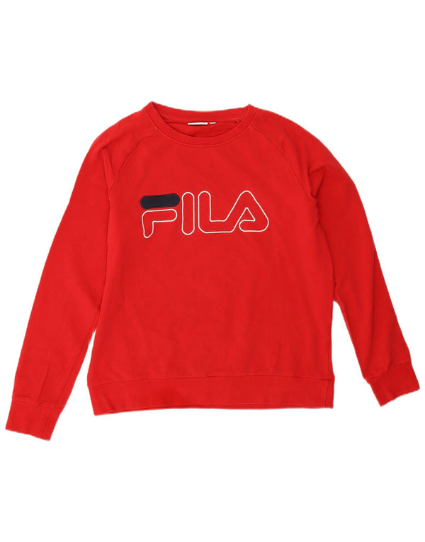 Fila ženski džemper s grafičkim motivima UK 14 srednje crvene boje