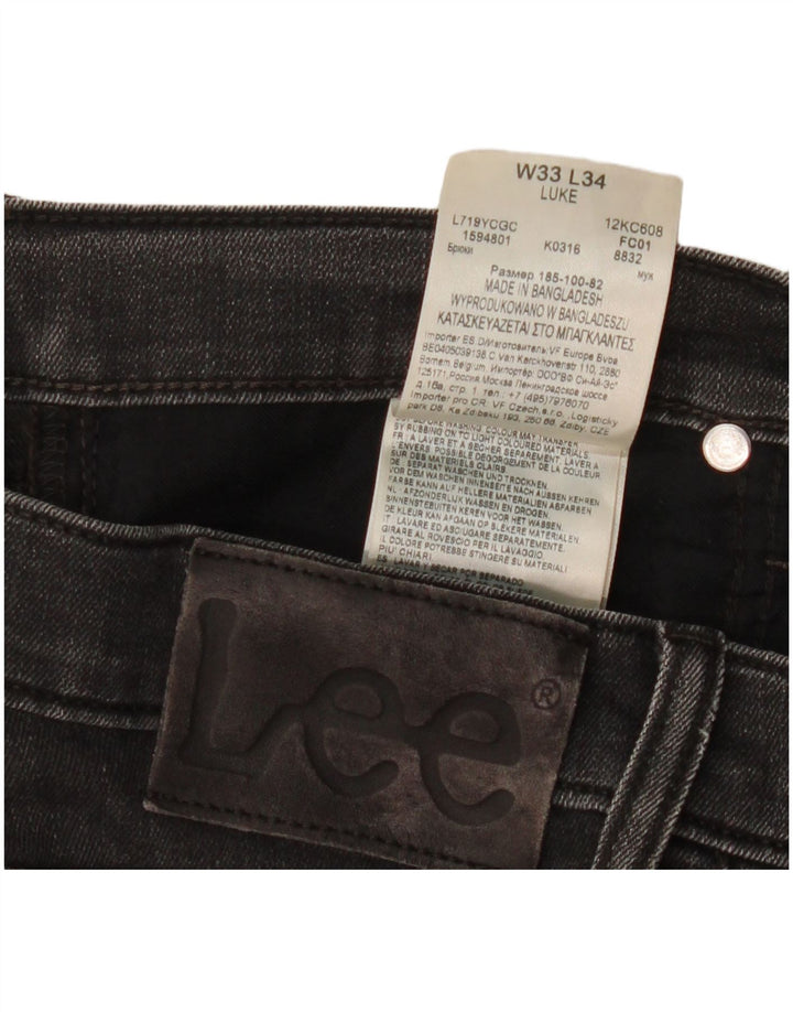 Lee Mens Luke Slim Jeans W33 L27 crni pamuk
