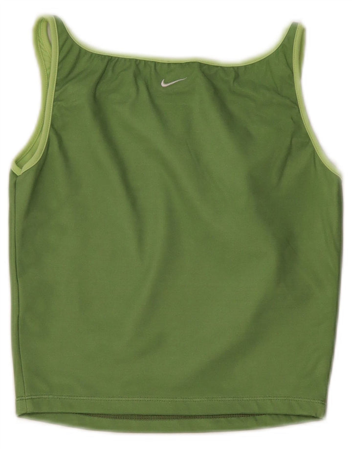Nike Ženska Dri Fit Crop Vest Top US 8/10 Medium Green Poliester