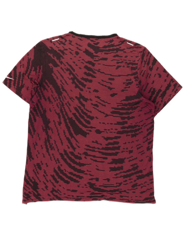 Nike Dri Fit T-Shirt Top Large Burgundy Tie Dye Poliester