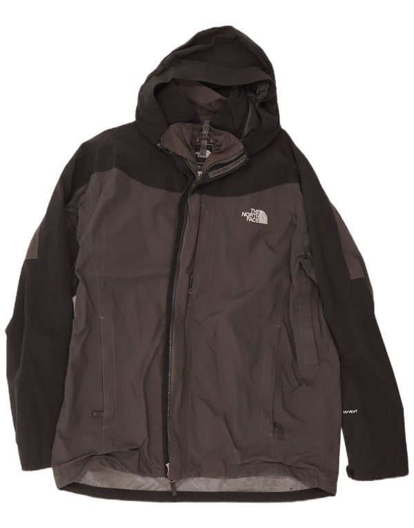 The North Face muška kišna jakna s kapuljačom UK 44 2XL sivi poliester u boji