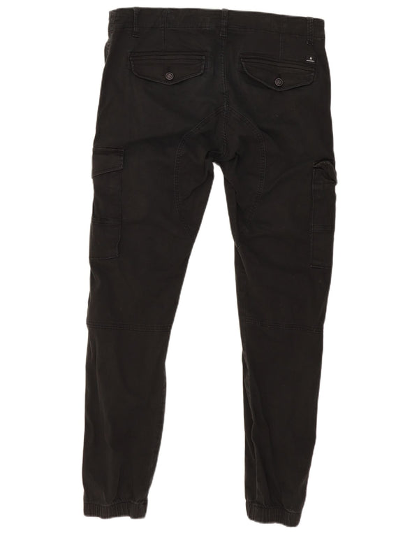 JACK & JONES Muške Joggers Cargo hlače W34 L30 Crni pamuk