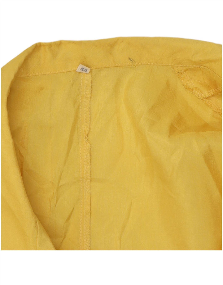 VINTAGE Womens Short Sleeve Shirt Blouse IT 44 Medium Yellow Polyester