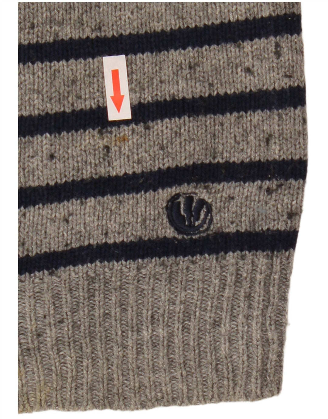 Fat Face muški džemper s okruglim izrezom srednje sive pruge