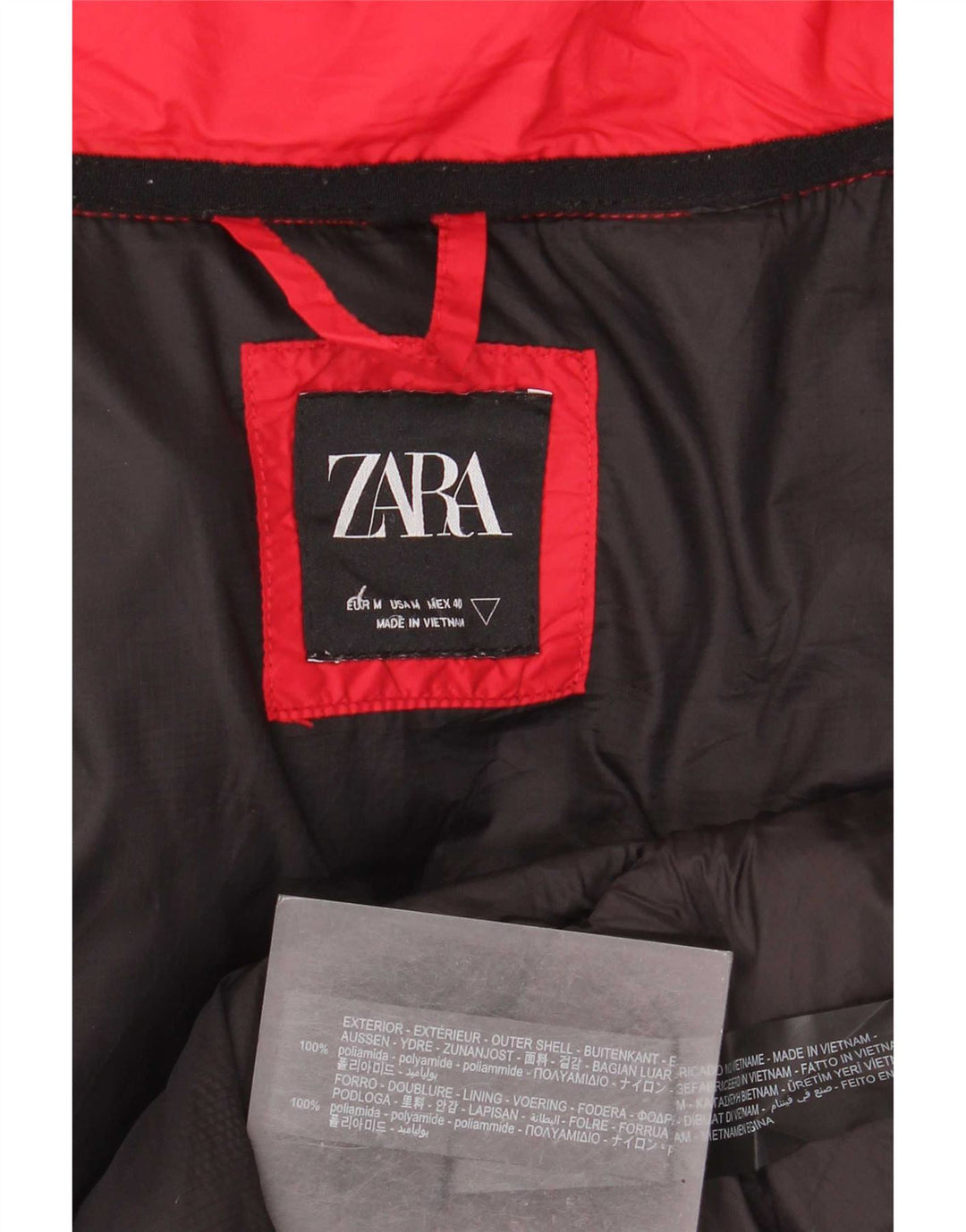 Zara muška podstavljena jakna UK 38 srednje crvene boje od poliamida