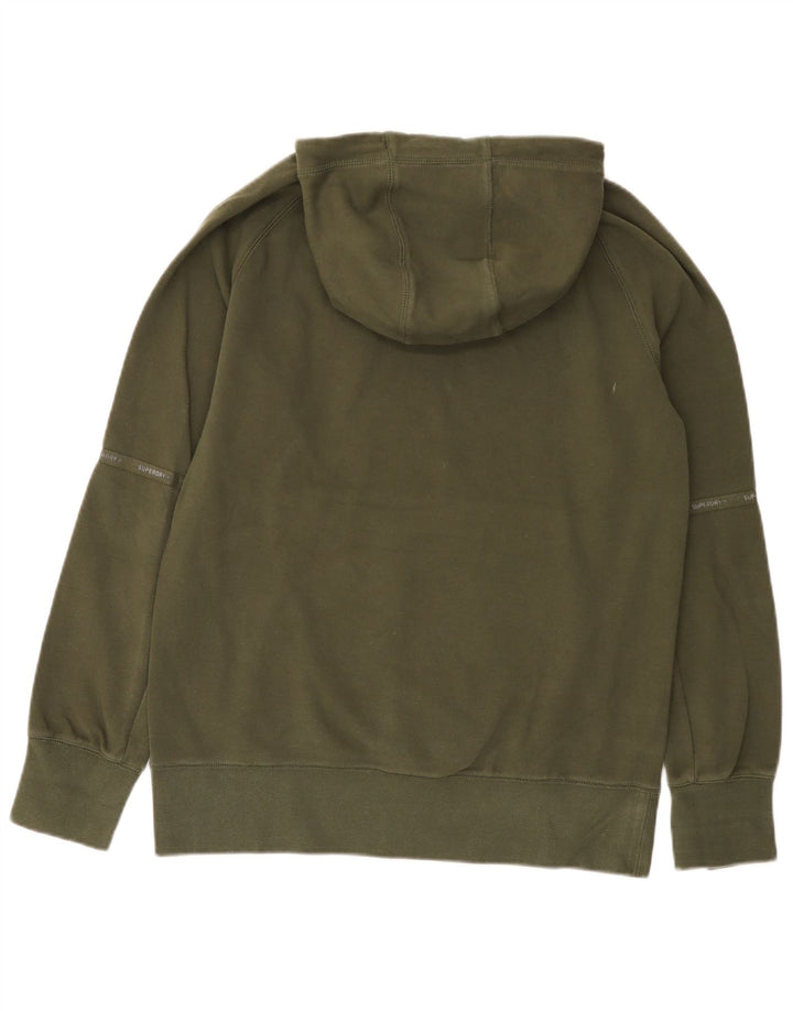 Superdry muška majica s kapuljačom, srednji kaki pamuk