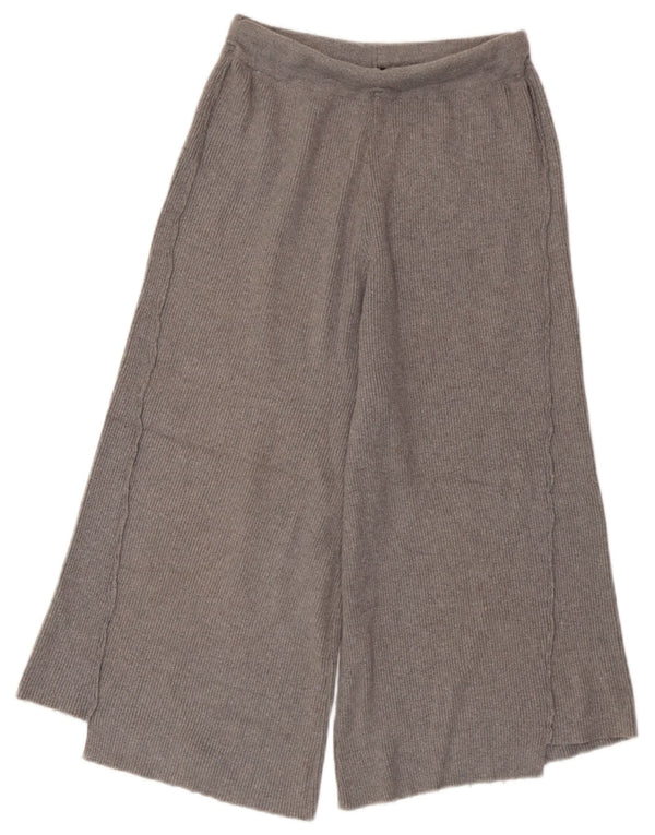 Zara ženske pletene kapri hlače širokih nogavica UK 8 male W25 L19 sive