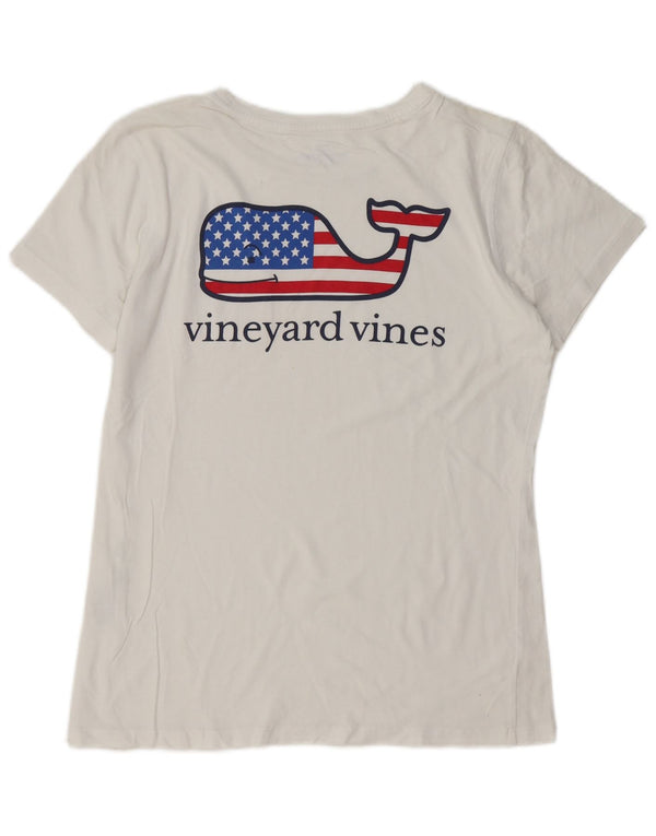 VINEYARD VINES Ženska majica kratkih rukava s grafičkim motivima UK 10 Mala bijela pamučna