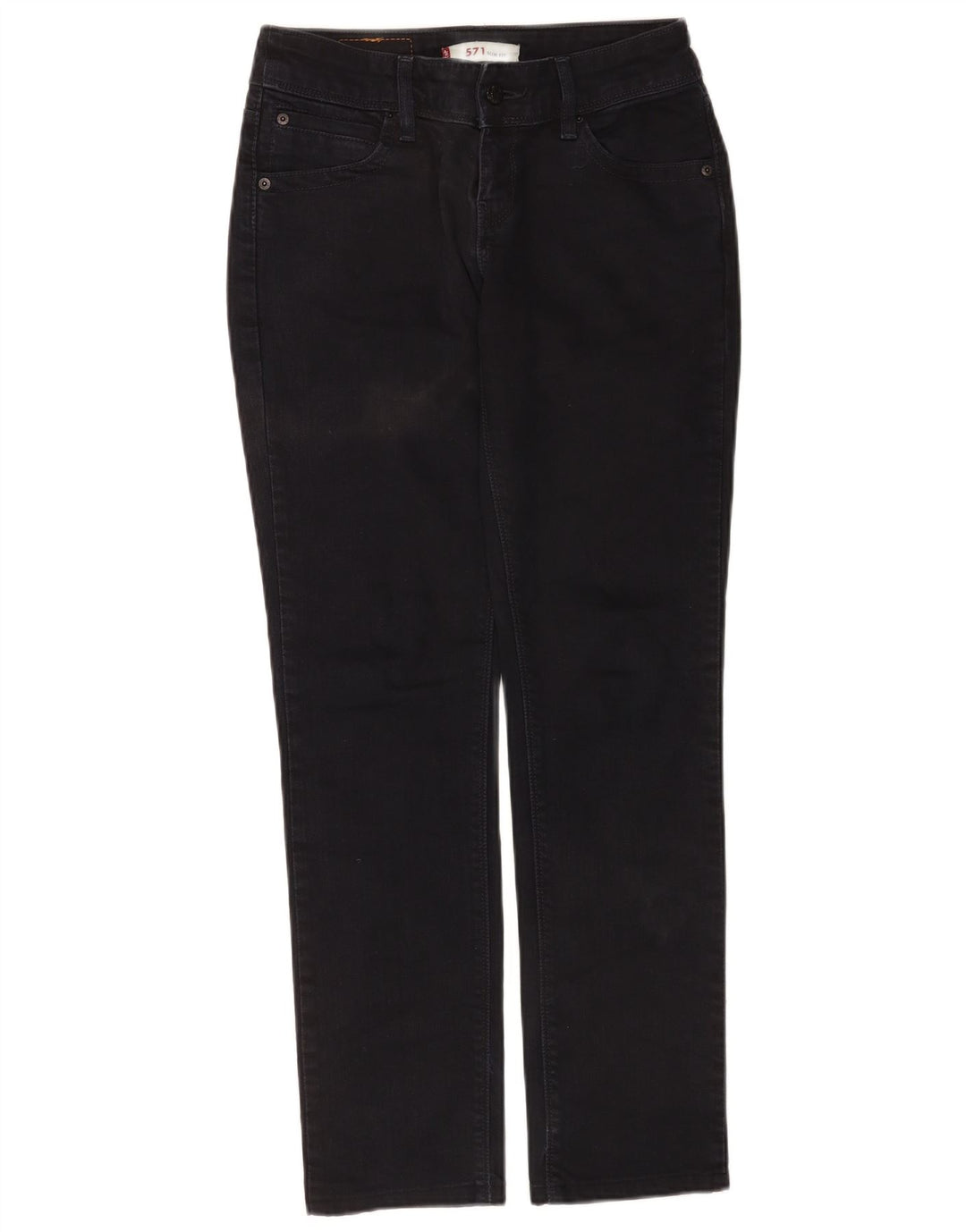 Levi's ženske 571 uske traperice W29 L30 crni pamuk
