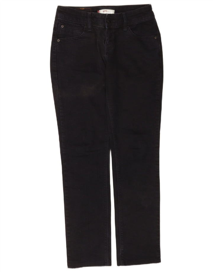 Levi's ženske 571 uske traperice W29 L30 crni pamuk