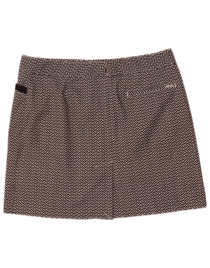 Izod ženska mini suknja za golf US 8 srednje veličine W32 crni geometrijski poliester