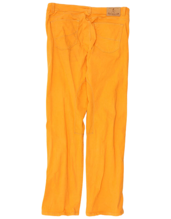 SIVIGLIA Muške ravne ležerne hlače W40 L36 Žuti pamuk