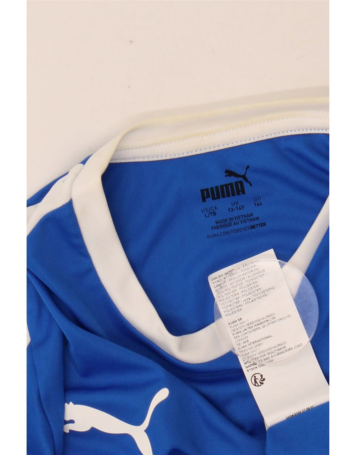 PUMA Boys 13-14 Years Blue Colourblock Polyester