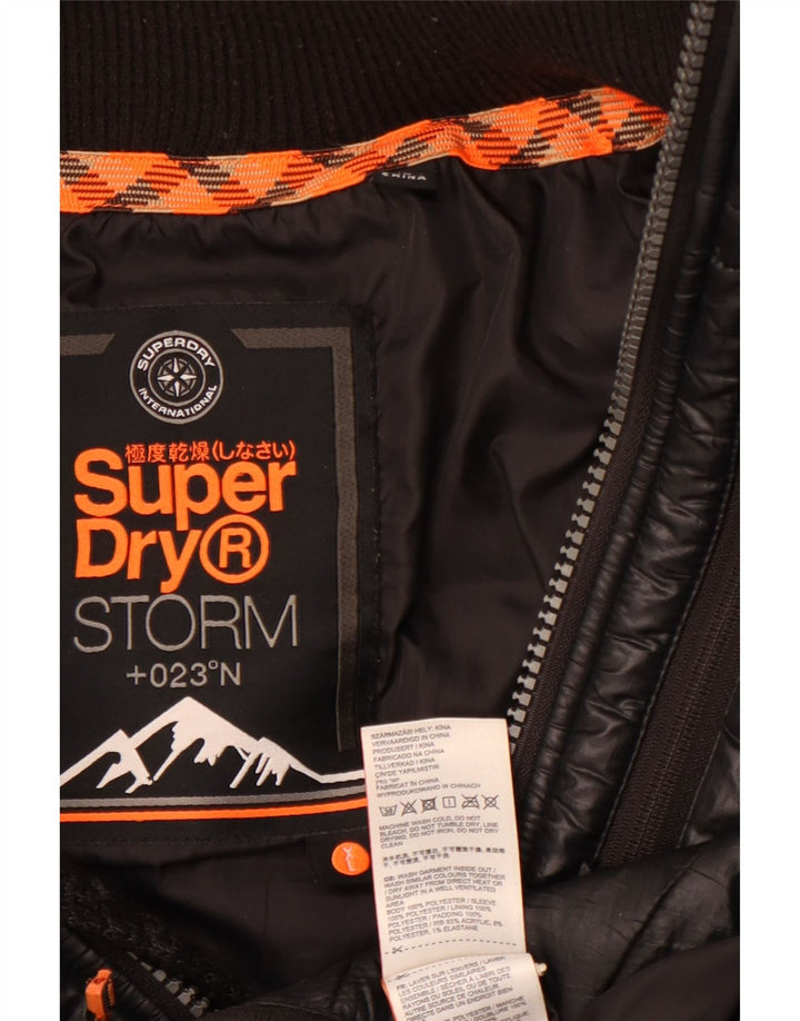 SUPERDRY Muška podstavljena jakna s kapuljačom UK 42 XL crni poliester u boji