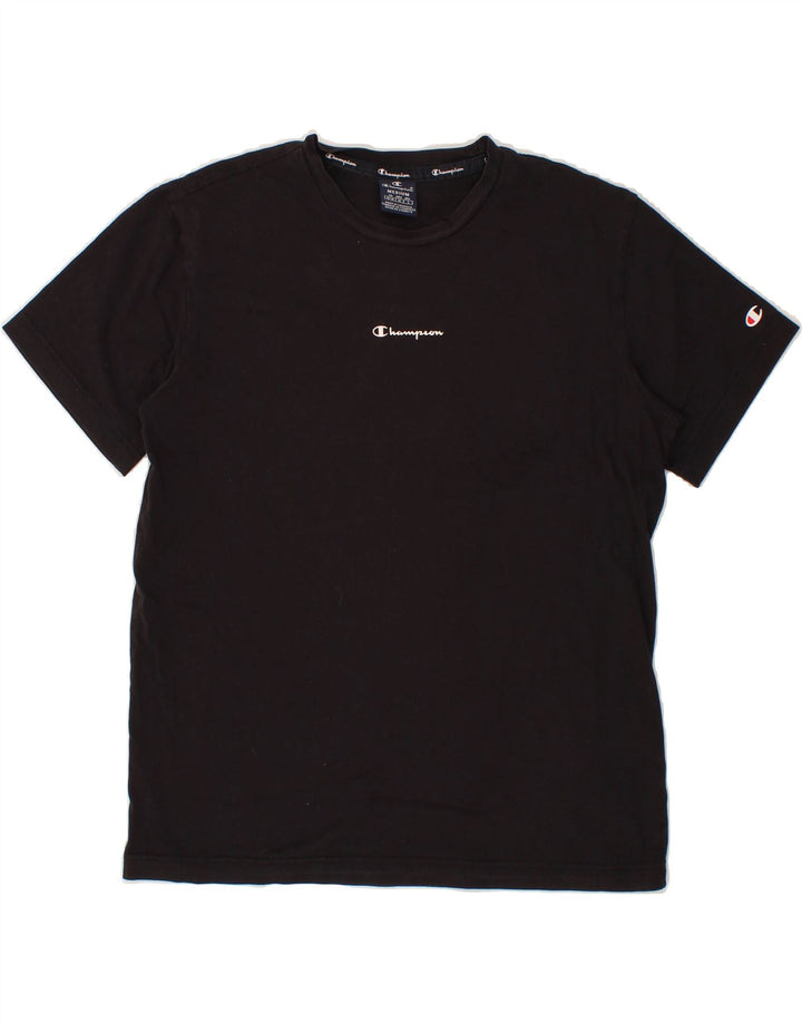 CHAMPION Womens Graphic T-Shirt Top UK 14 Medium Black Vintage Champion and Second-Hand Champion from Messina Hembry 