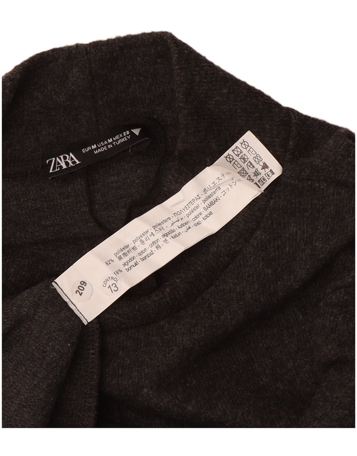 Zara ženska džemper haljina kratkih rukava UK 12 srednje siva poliester