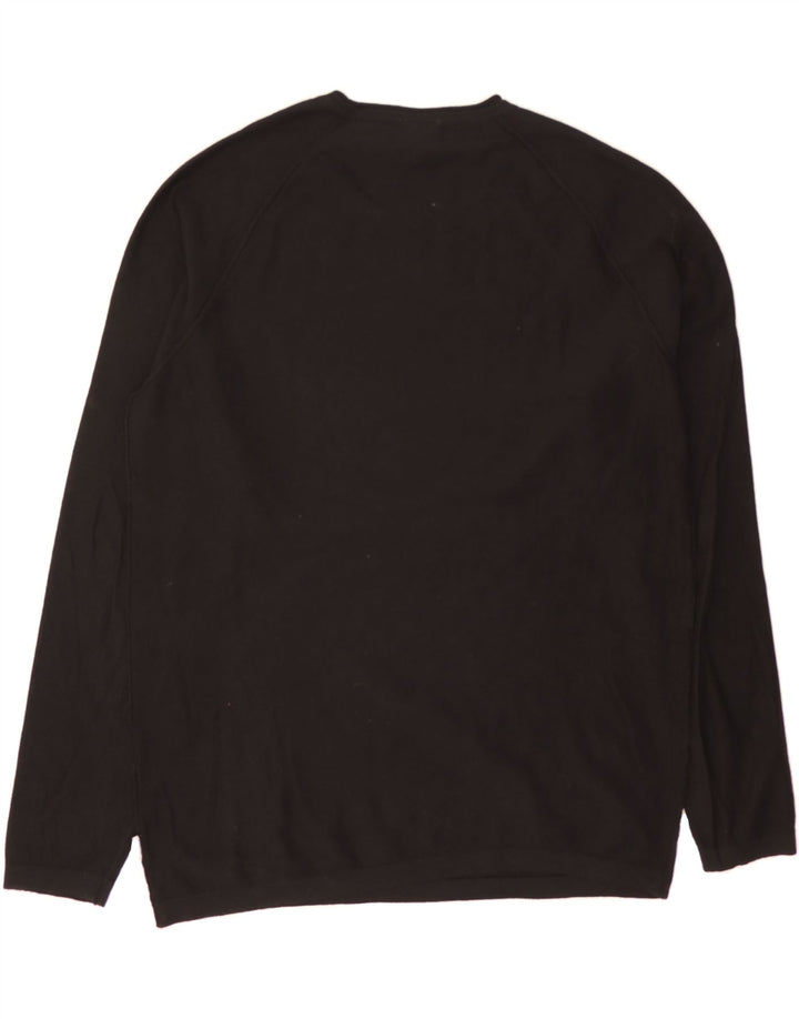 JACK & JONES Mens Crew Neck Jumper Sweater Large Black Vintage Jack & Jones and Second-Hand Jack & Jones from Messina Hembry 