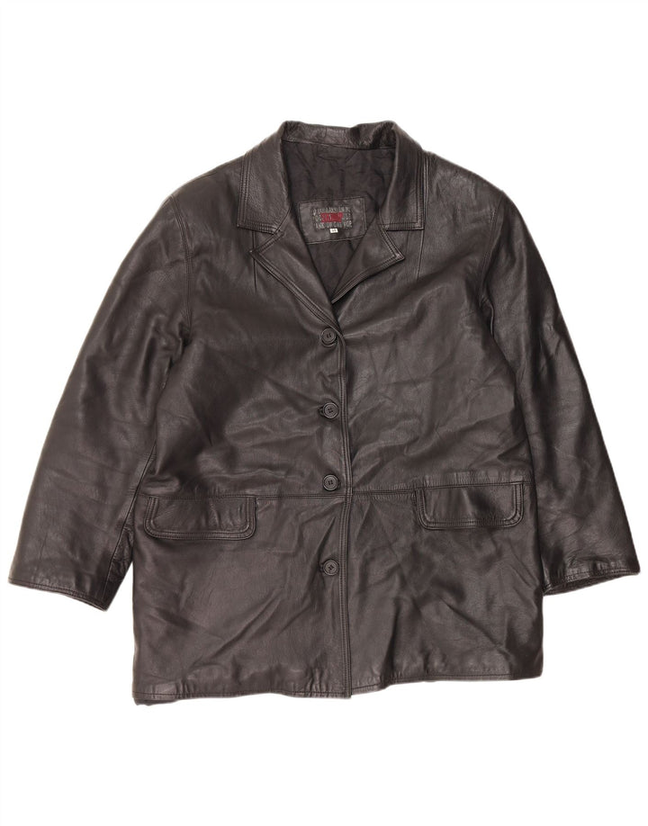 VINTAGE ženski kožni kaput IT 48 XL crna koža