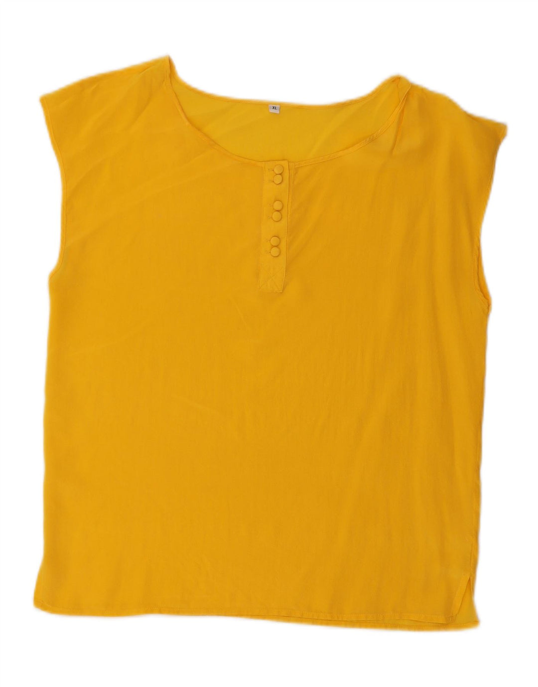 VINTAGE Ženska majica bez rukava UK 18 XL Žuta svila