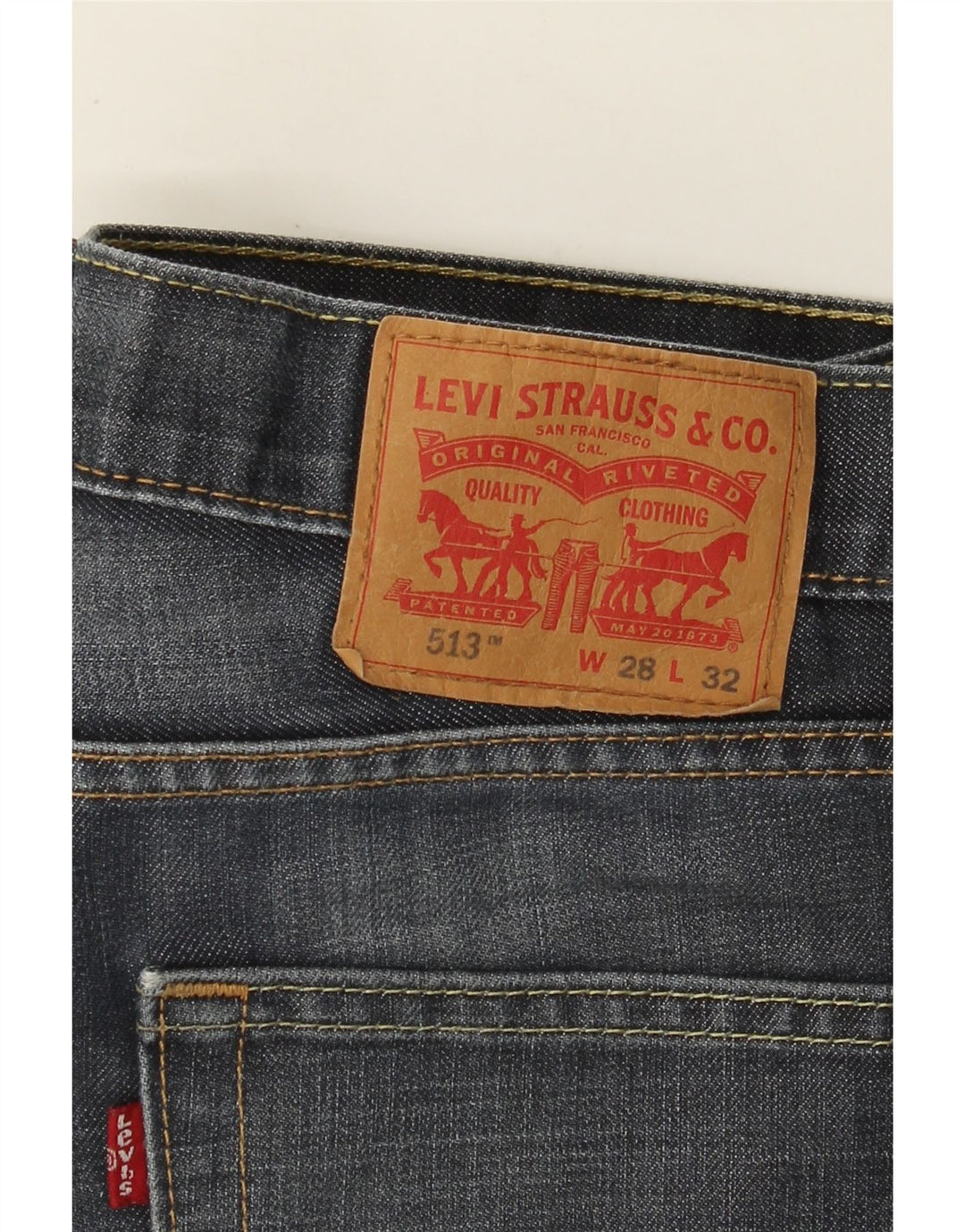 Levi's muške 513 uske ravne traperice W28 L32 plavi pamuk