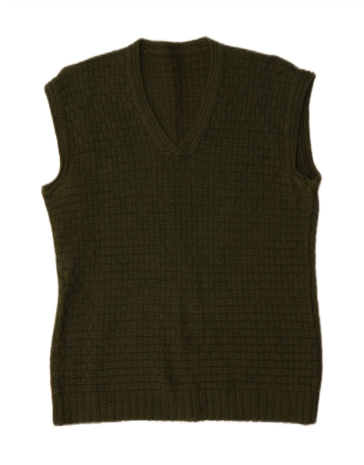 VINTAGE ženski prsluk bez rukava UK 14 Srednje zelena