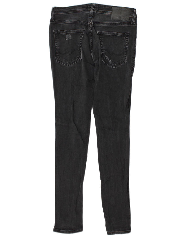 Jack & Jones Mens Liam Distressed Skinny Jeans W31 L32 Black Cotton