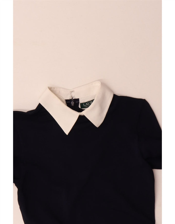 RALPH LAUREN Ženska plašt haljina dugih rukava UK 6 XS tamnoplavi najlon