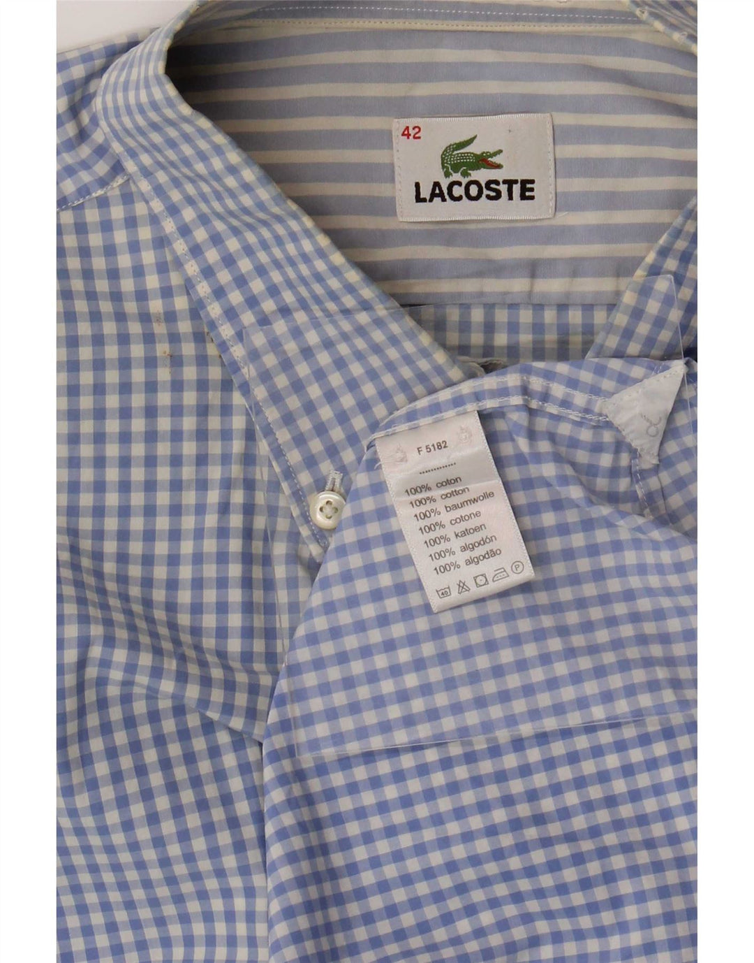 Lacoste muška košulja veličina 42 Large Blue Gingham Cotton