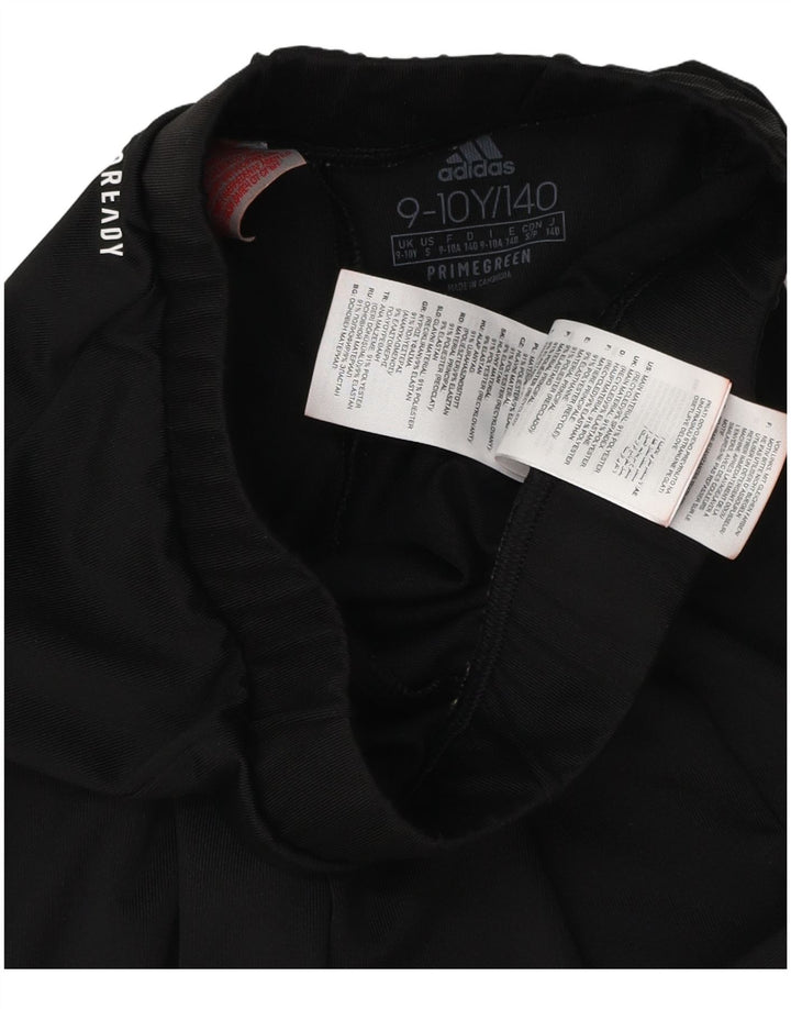 ADIDAS Girls Aeroready Graphic Leggings 9-10 Years Black Poliester