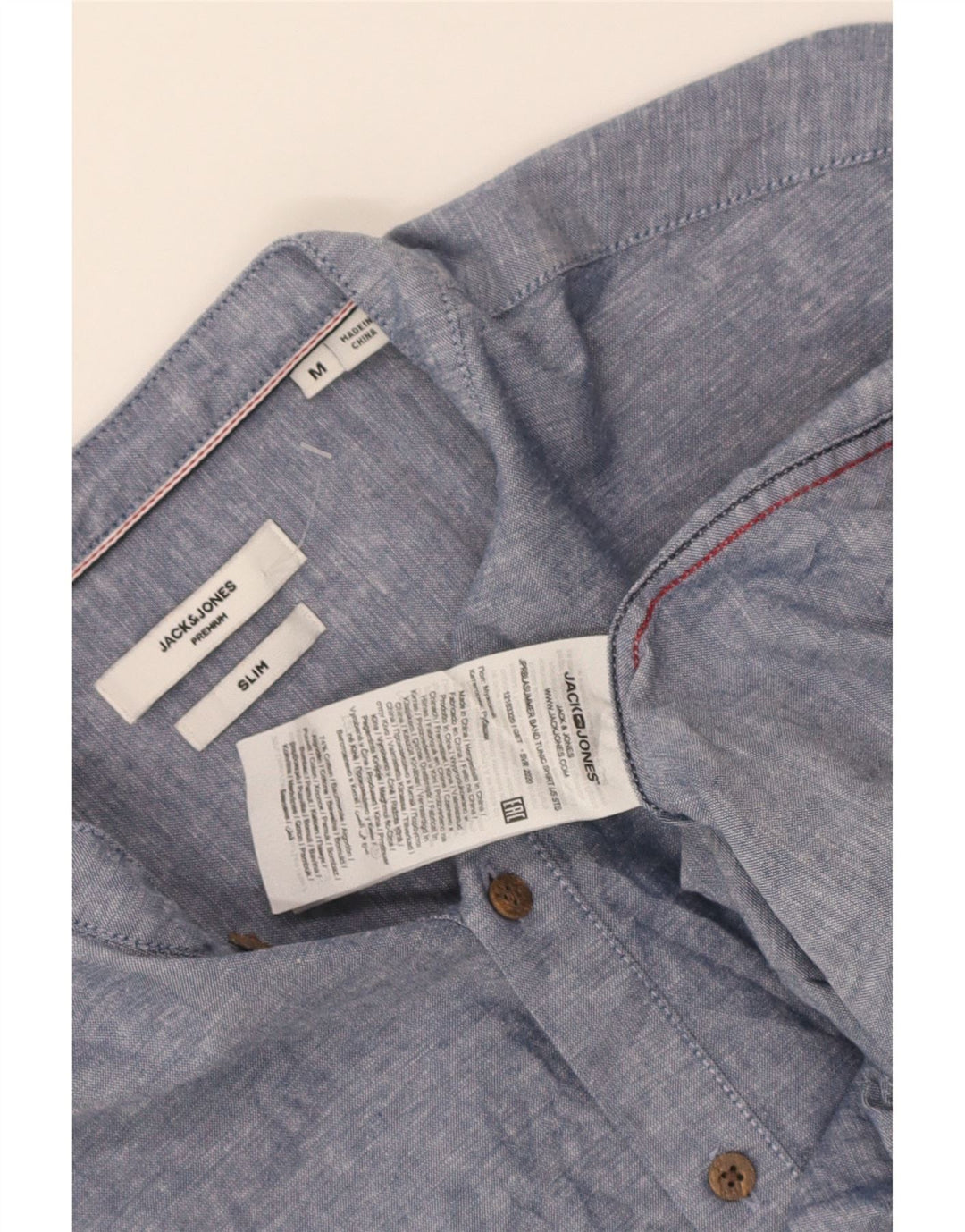 Jack & Jones muška pulover košulja uskog kroja, srednje plavi flekasti pamuk