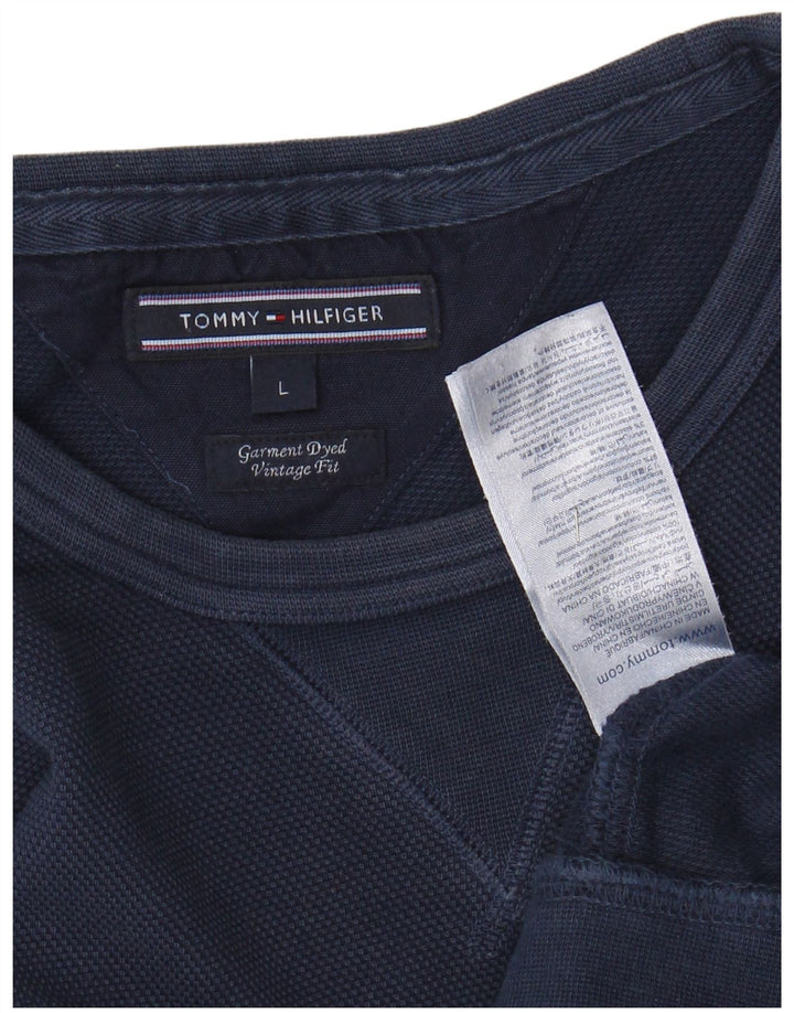 TOMMY HILFIGER Muški dukserica Vintage Fit Veliki tamnoplavi pamuk