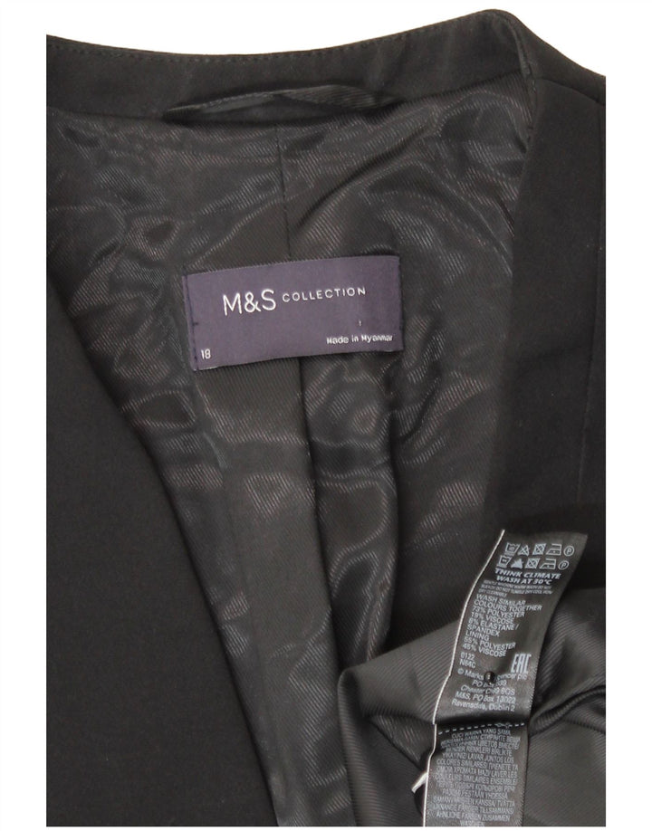 Marks & Spencer ženski sako sa 1 gumbom UK 18 XL crni poliester