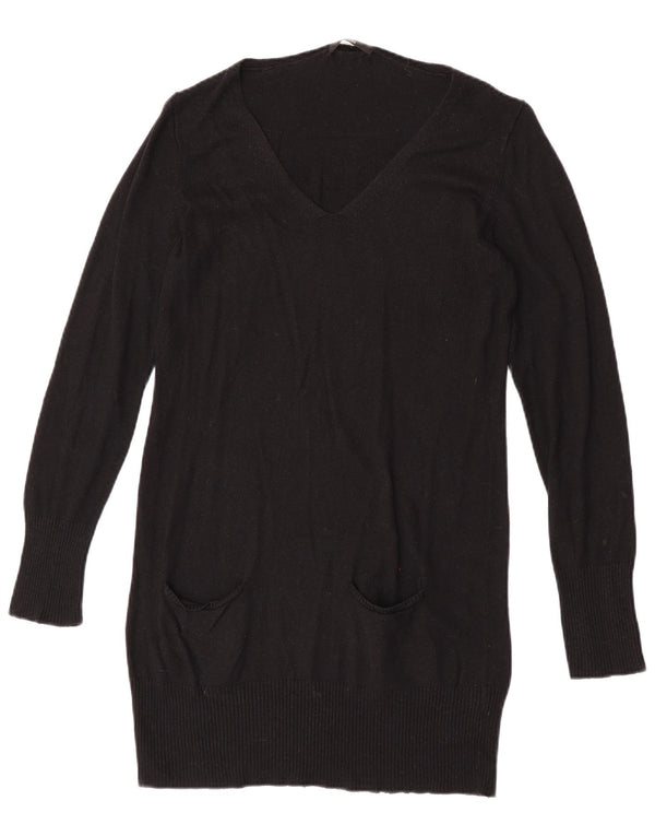 Marks & Spencer ženski džemper s dugim v-izrezom UK 14 srednje crna