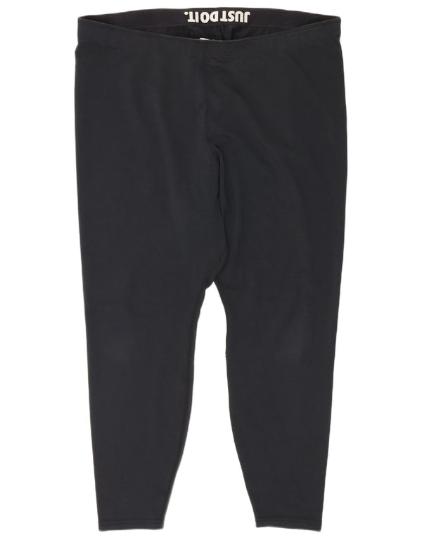 Nike Womens Graphic Crop Leggings 2XL W40 L26 Black Cotton
